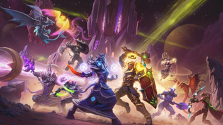 Adventurers do battle in splash art for World of Warcraft: The Burning Crusade Classic Anniversary.
