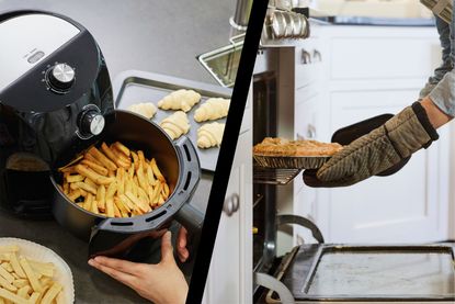Air fryer and putting food in the oven
