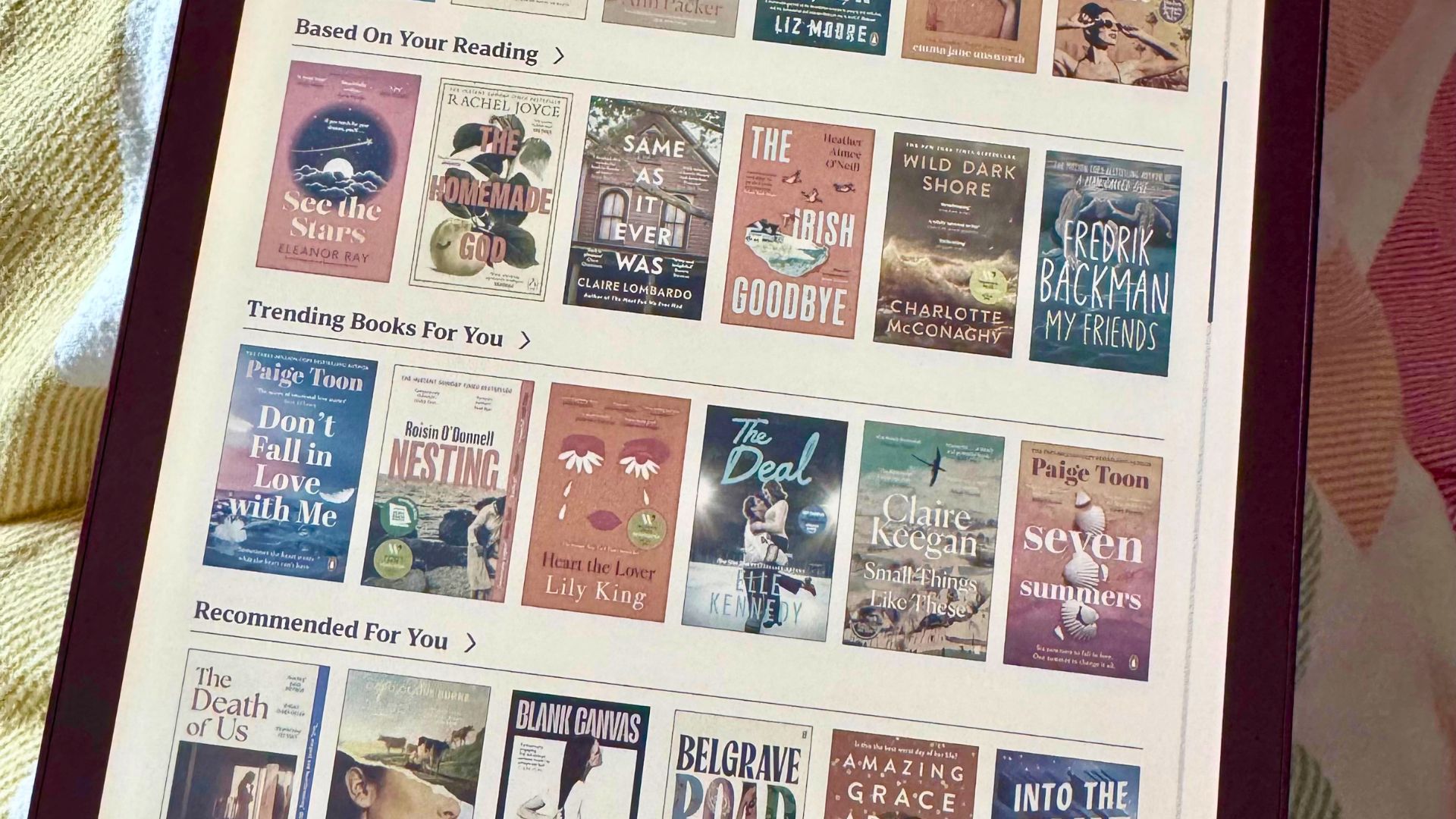 The Amazon Kindle Scribe Colorsoft display pictured during testing