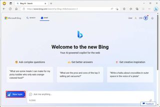 Bing Chat new topic