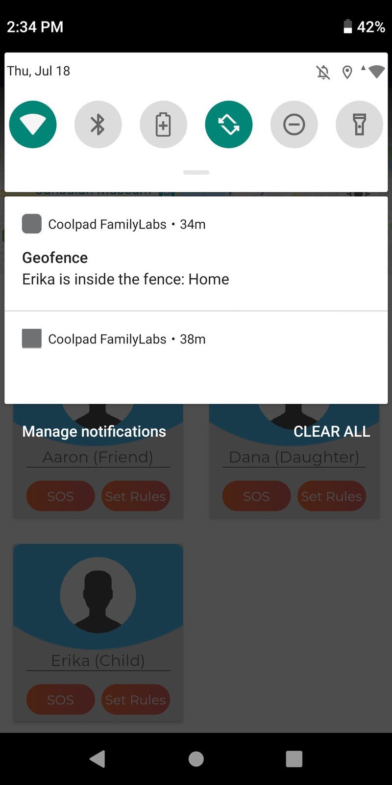 Parents get notifications whenever children enter or leave designated areas.