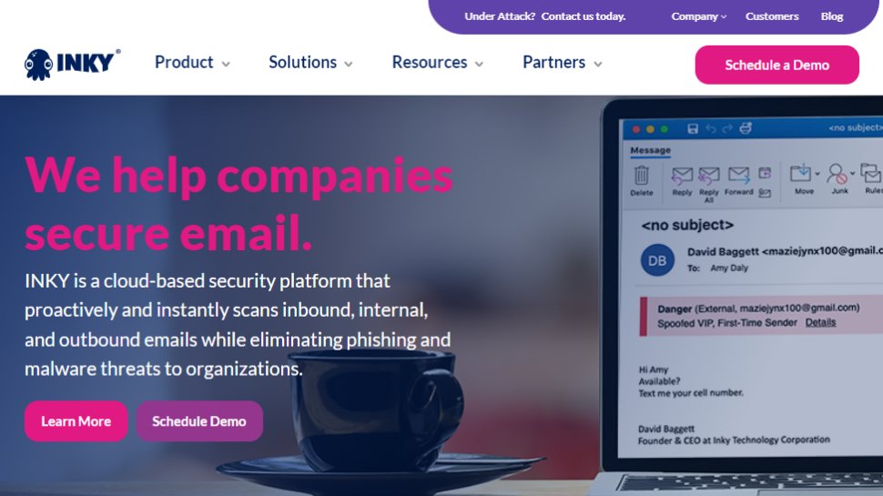 Website screenshot for Inky