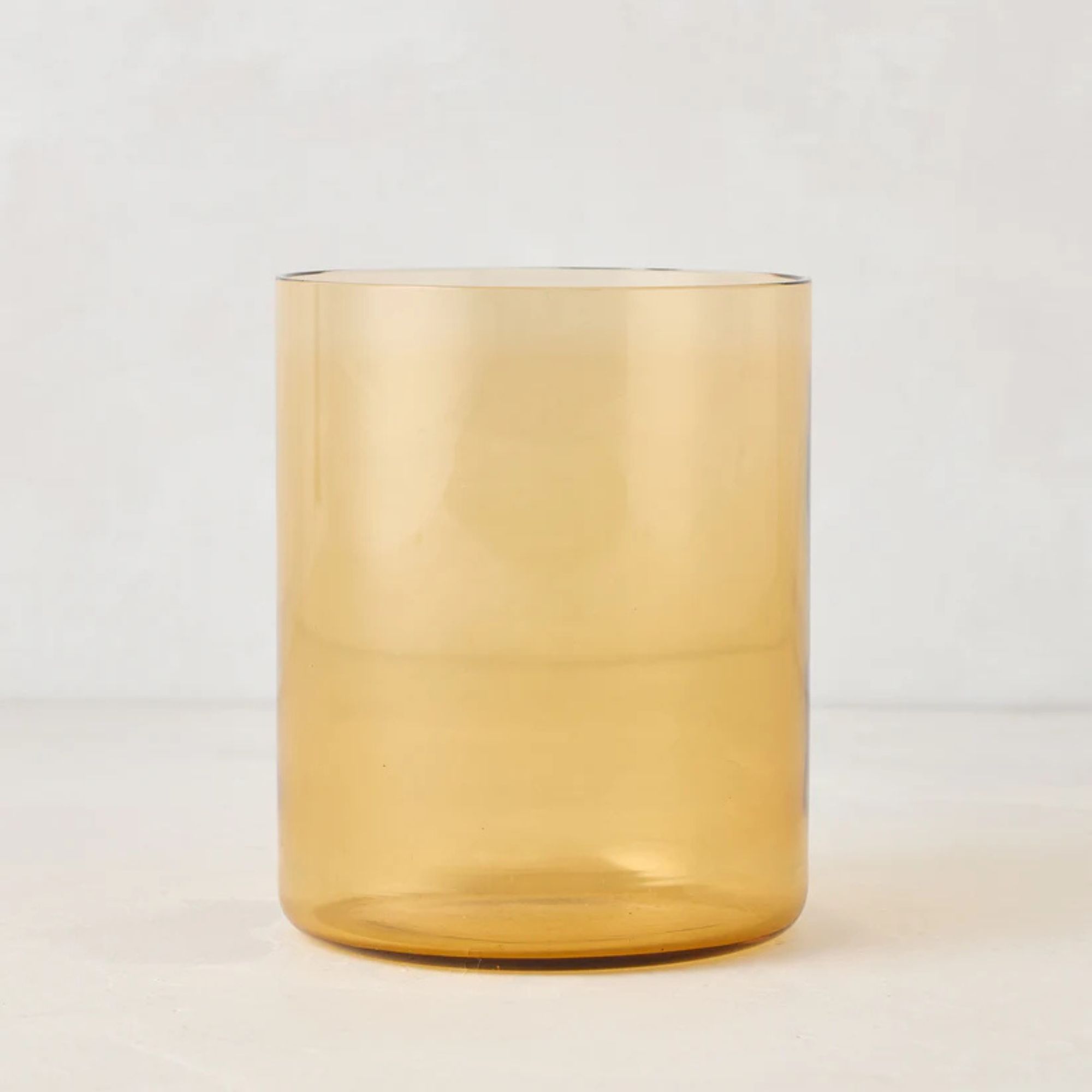Pale amber drinking glass