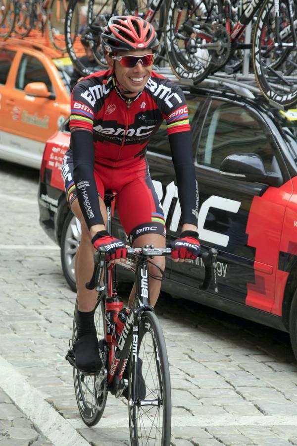 Alessandro Ballan (BMC) rides to the start
