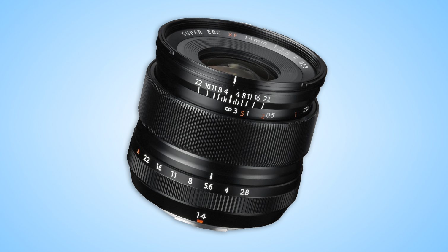 A Fujifilm XF 14mm lens