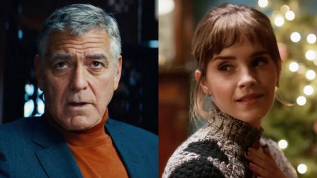 George Clooney and Emma Watson in a side-by-side photo.