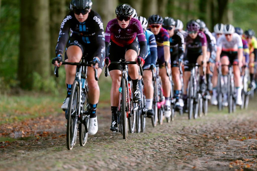 HOOGEVEEN NETHERLANDS OCTOBER 23 Demi Vollering of Netherlands and Team SD Worx competes during the 17th UCI Womens WorldTour Ronde van Drenthe 2021 a 1591km one day race from Assen to Hoogeveen UCIWWT RondevDrenthe on October 23 2021 in Hoogeveen Netherlands Photo by Bas CzerwinskiGetty Images