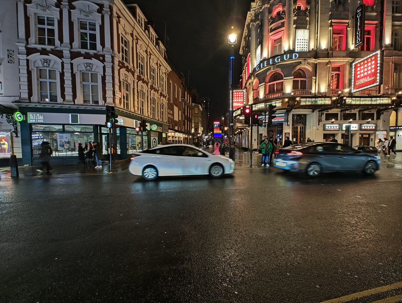 The Motorola Edge 40 Pro at night.