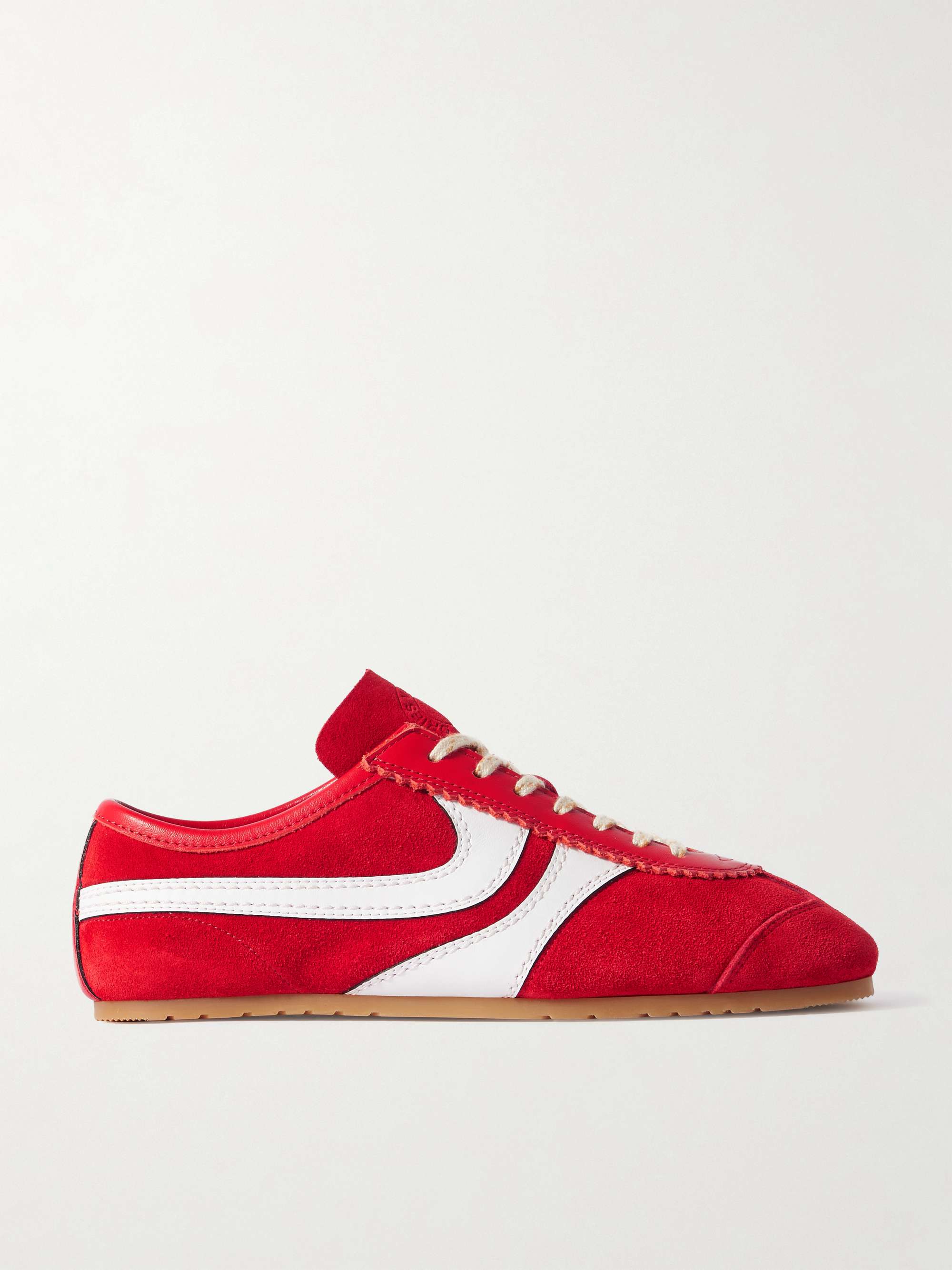 Leather-Trimmed Suede Sneakers