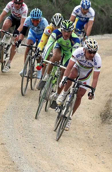 Paolo Bettini (Quick Step) has the ability to win about any stage of the Tirreno