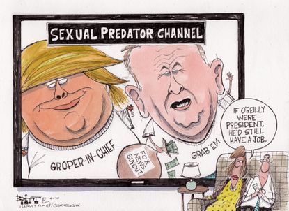 Political Cartoon U.S. Bill O’Reilly Fox News Trump Sexual Assault President