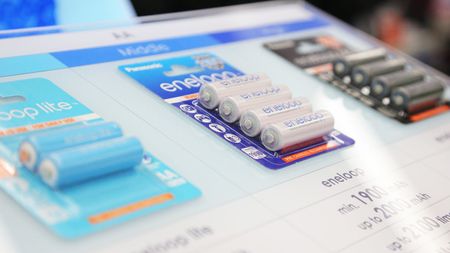 Three different packs of eneloop rechargeable batteries