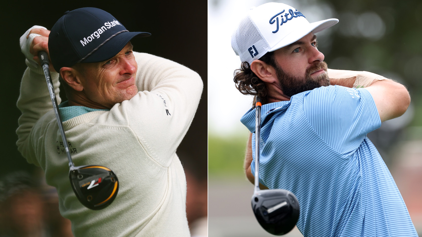 Justin Rose and Cameron Young hit mini drivers
