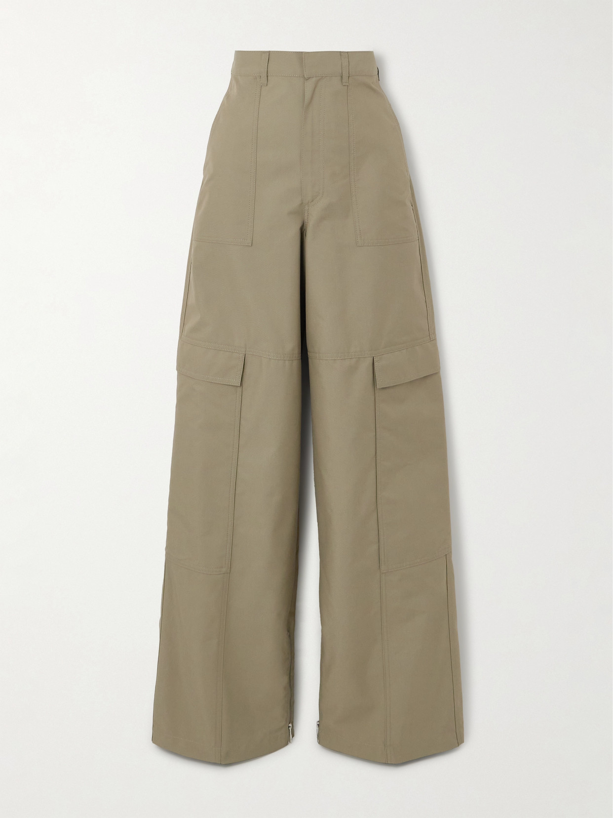 Cotton-Blend Twill Straight-Leg Cargo Pants