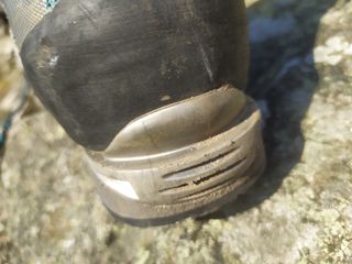 Crampon welts on a hiking boot