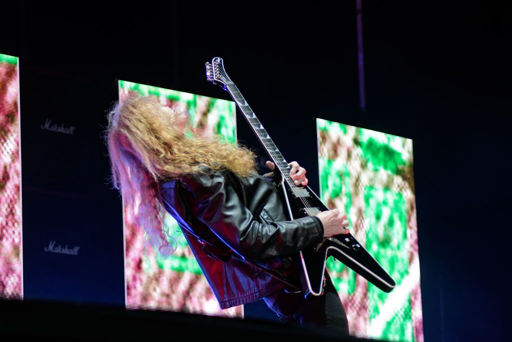 A picture of Megadeth&#039;s Dave Mustaine performing live