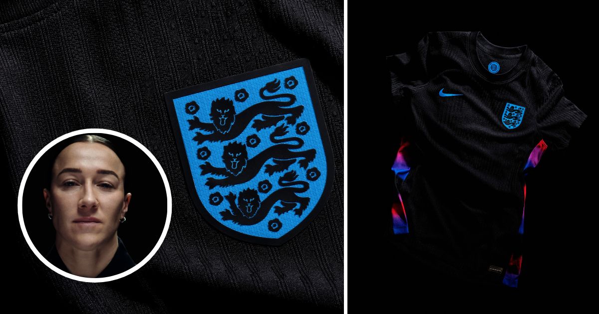 Head shot of Lucy Bronze with England's black away kit for Euro 2025 by Nike