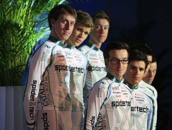 Left back row, front to back: Martin Gilbert, Guillaume Boivin and David Boily Right front row: Lucas Euser, Flavio De Luna Davila, Eric Boily, Mark Batty
