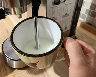 Steaming milk using the Casabrews coffee maker