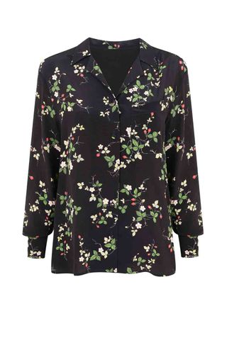 Topshop Unique Black Strabwerry Print Shirt, £135