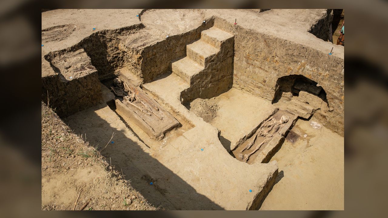 The warrior's grave was at the heart of a tomb complex with several other burials; they are all thought to be military.