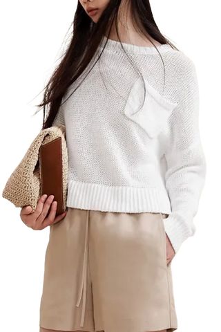 Linen-Cotton Boxy Sweater