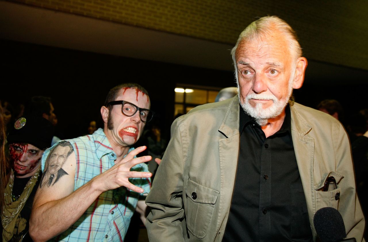 George A. Romero, haunted by a zombie, in 2009