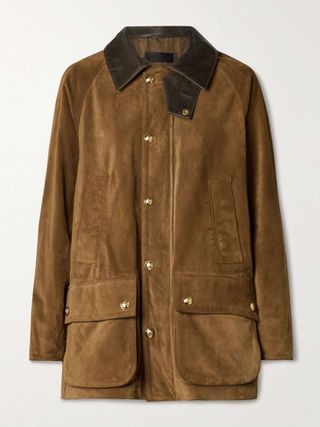 Kedem Leather-Trimmed Suede Jacket