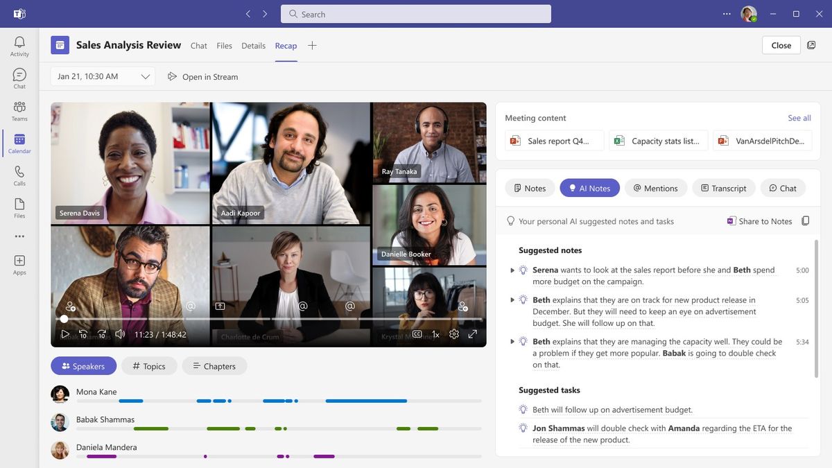 Microsoft Teams AI notetaking