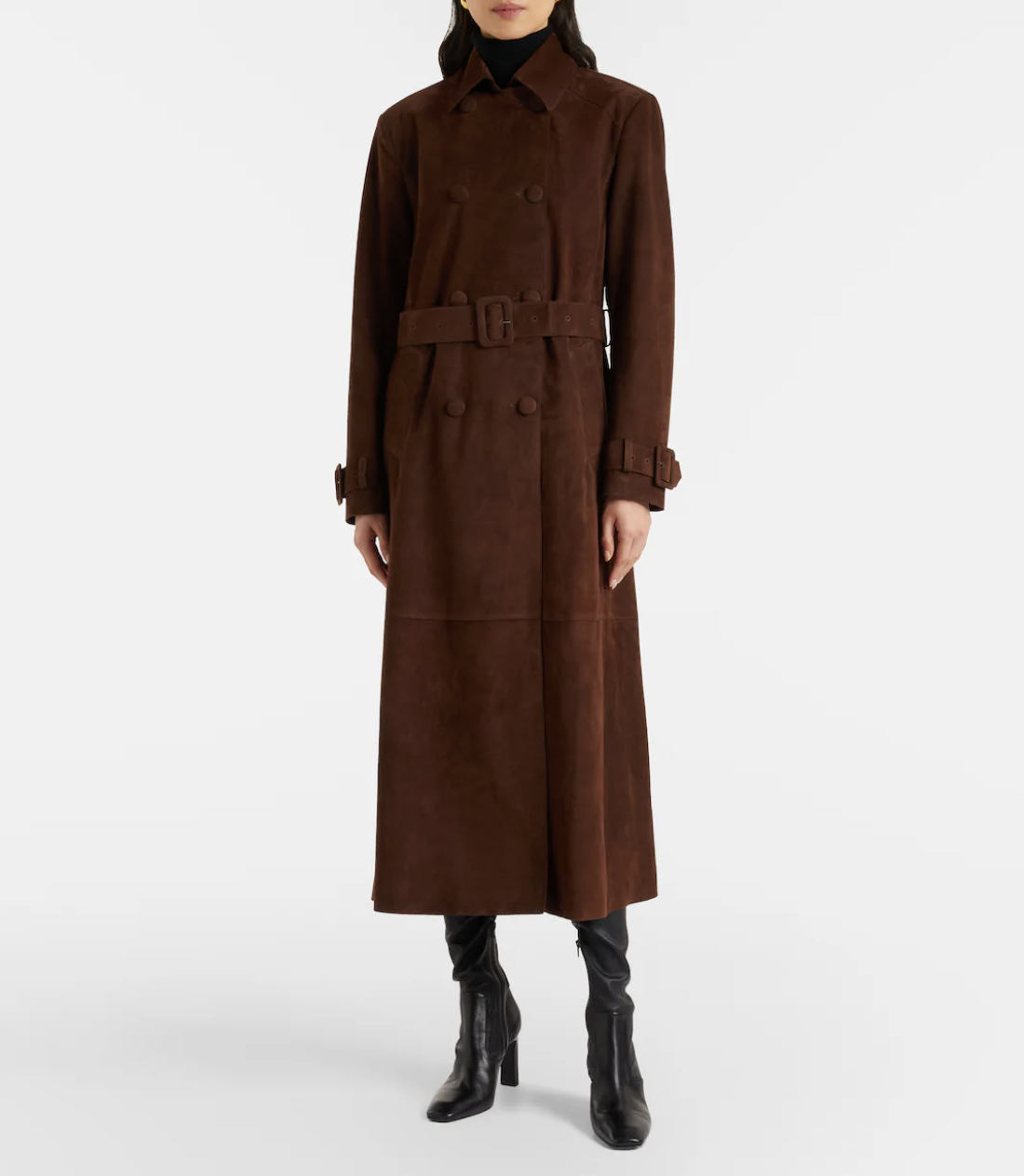 NOUR HAMMOUR, Tate Suede Trench Coat