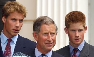 King Charles with Prince Harry and Prince William