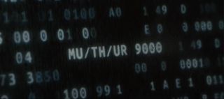 A computer screen interface with white letters and numbers