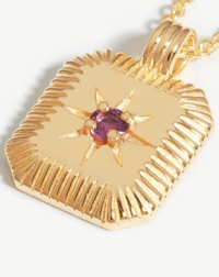 Missoma, Engravable Birthstone Star Ridge Pendant Necklace ( $127