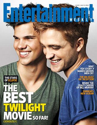 It's a Twilight battle of the sexes! Kristen Stewart, Robert Pattinson and Taylor Lautner get seperate covers - Entertainment Weekly, magazine, pics, see, cover, Eclipse, Marie Claire