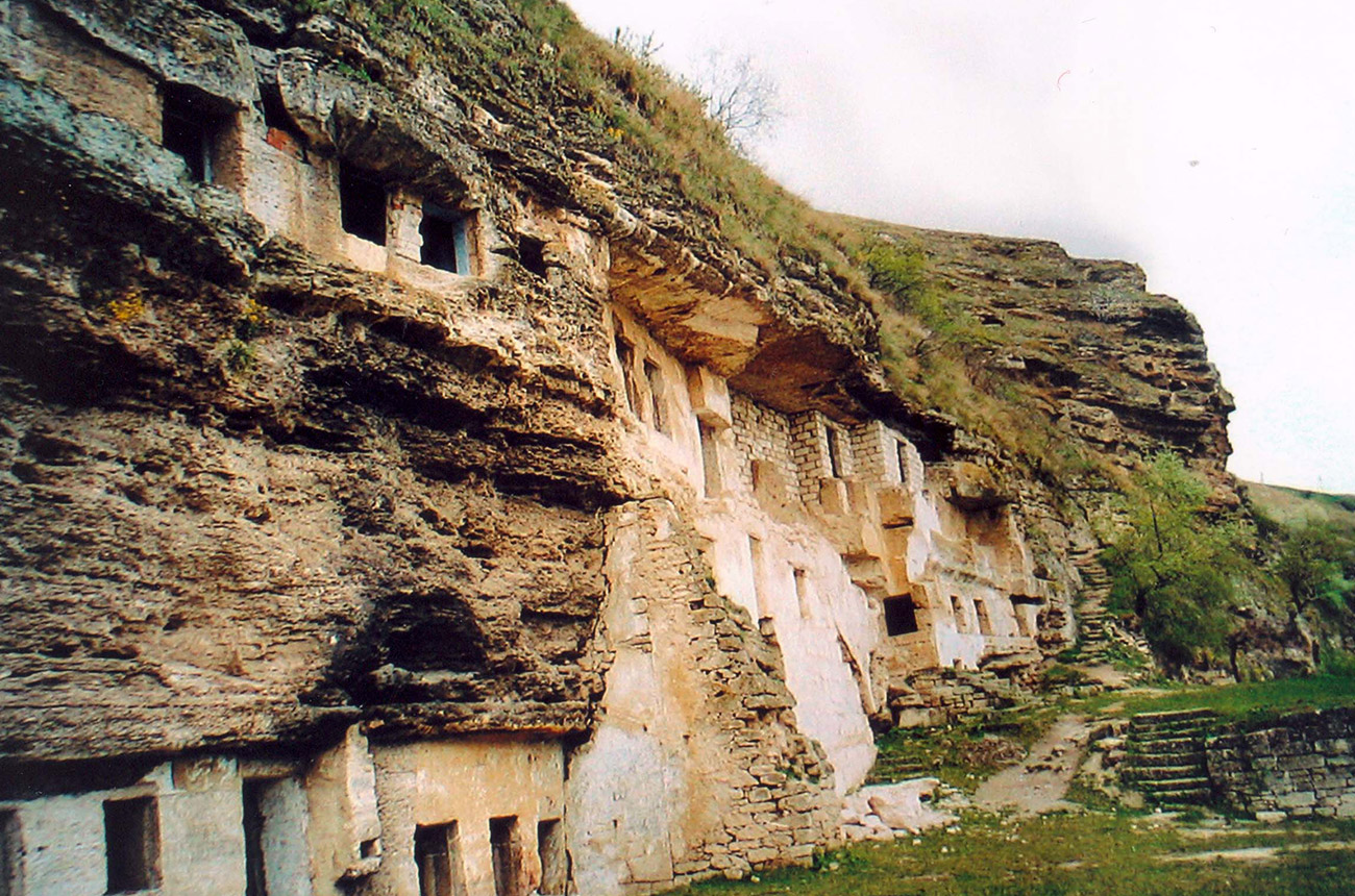 The Tipova Cave Monastery in the cliffs overlooking the Nistru river