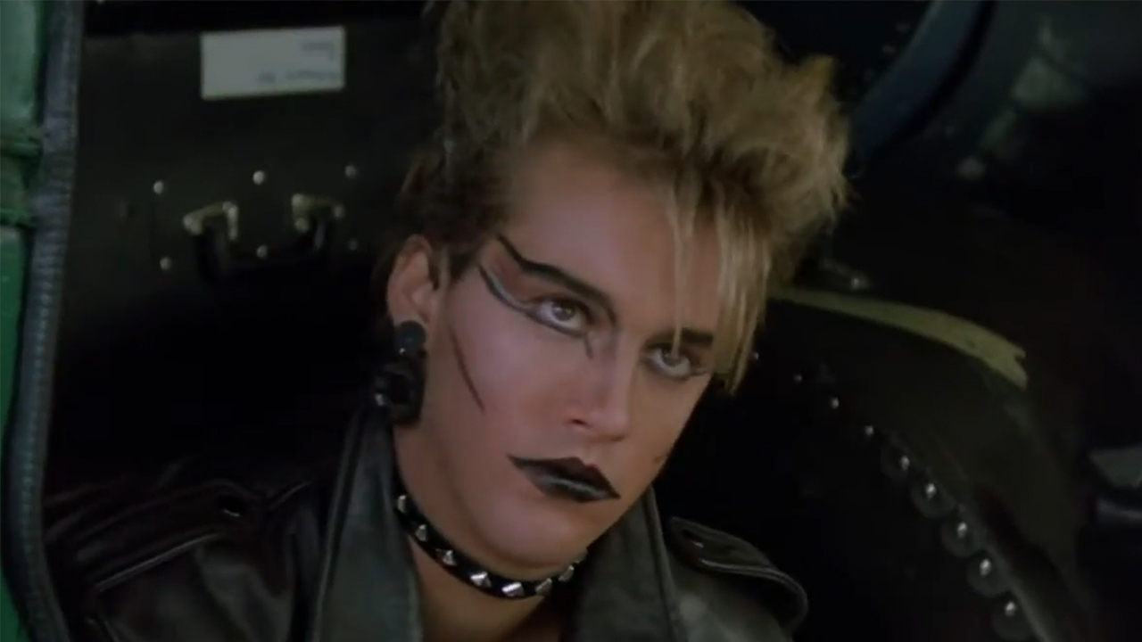 Anthony Edwards in punk rock makeup in Gotcha