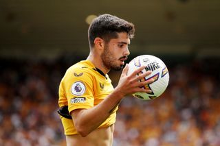 Arsenal target Pedro Neto of Wolverhampton Wanderers prepares to take a corner during the Premier League match between Wolverhampton Wanderers and Newcastle United at Molineux on August 28, 2022 in Wolverhampton, England.