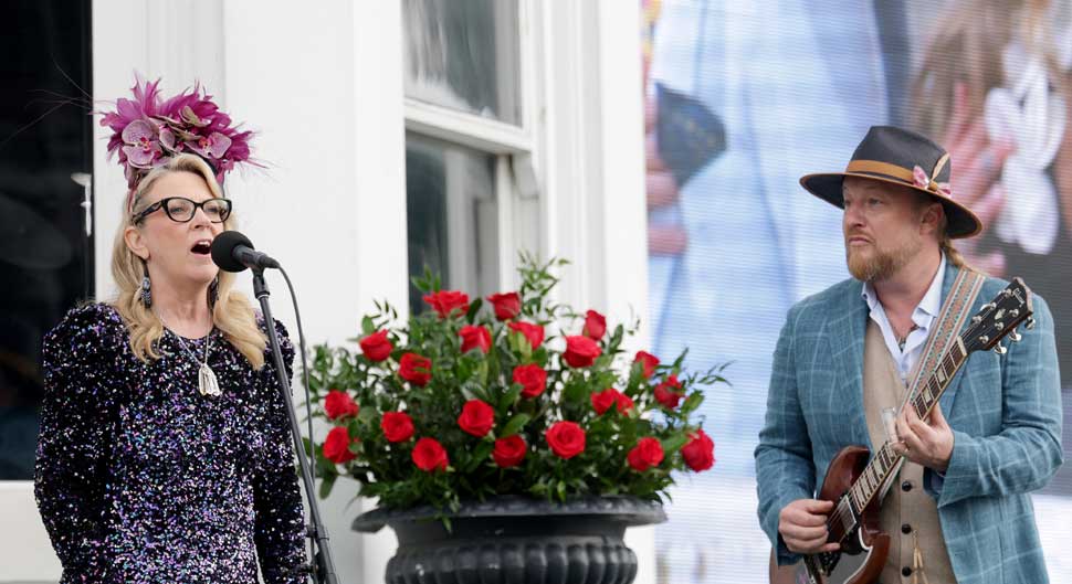 Susan Tedeschi and Derek Trucks performing the US National Anthem at the Kentucky Derby at Churchill Downs, KY, last month