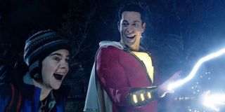 Shazam showing off his powers