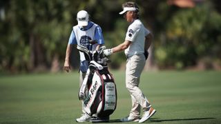Photo of Bernhard Langer and his golf bag