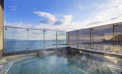 KAI Anjin Hotel, Ito, Japan - View of the sea from the pool