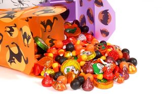 halloween buckets and candy