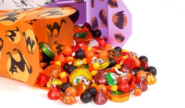 halloween buckets and candy