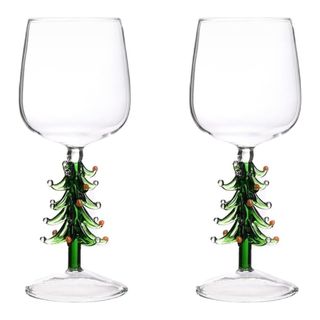 Vintage Glasses 2 pieces 360ml Christmas Tree