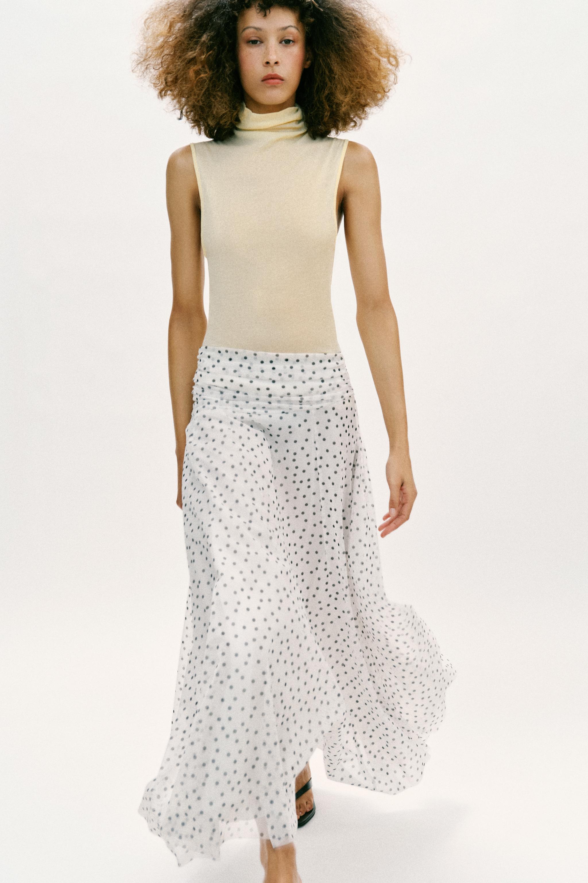 Long Polka Dot Skirt