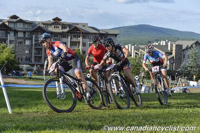 Ingrid Boe Jacobsen leads Kate Courtney, Andreanne Pichette and Karlee Gendron