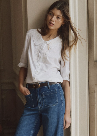 Boden, Short Sleeve Pretty Collar Top