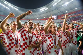 Croatia players celebrate their win over Morocco