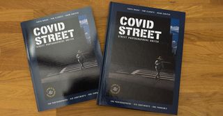 Paperback and Hardcover copies of Covid Street book