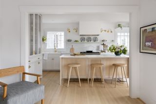 A white kitchen with vintage accents